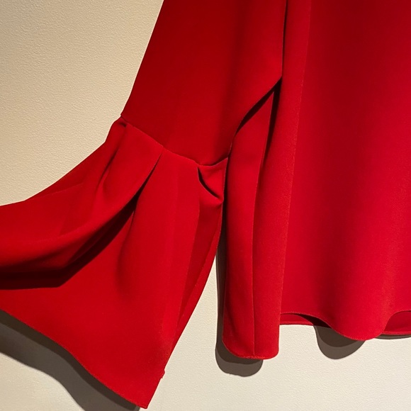 Zara Red Peplum sleeve top in size Medium - Picture 6 of 13